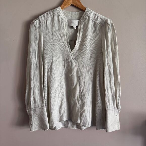 Brochu Walker V Neck Gauze Lena Blouse Long Sleeve Top Size Small - Picture 2 of 6